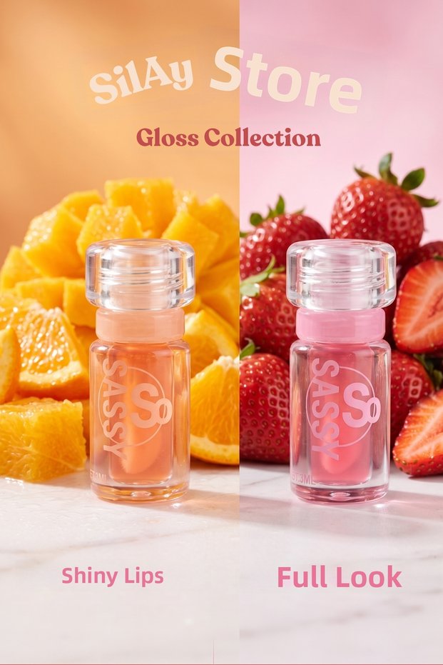 Yaz Glossu Scented Lip Gloss 2-Pack 3 ml - Moisturizing Gloss with Vitamin E - Glossy and Lightweight Lip Gloss