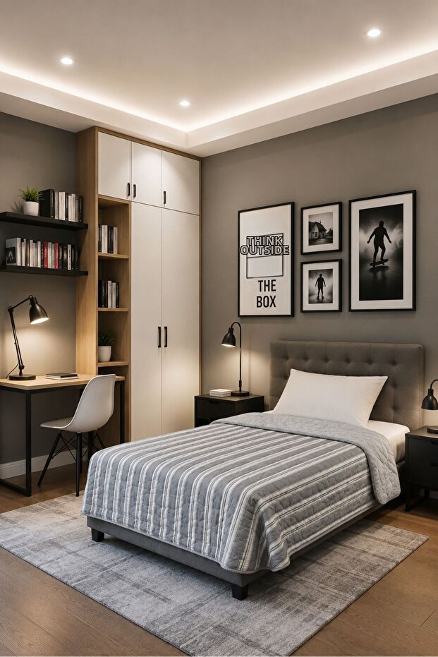 (مع غطاء وسادة كهدية) غطاء سرير خفيف الوزن ومريح بخياطة مبطنة وتصميم أنيق متعدد الاستخدامات لشخص واحد/بيكيه