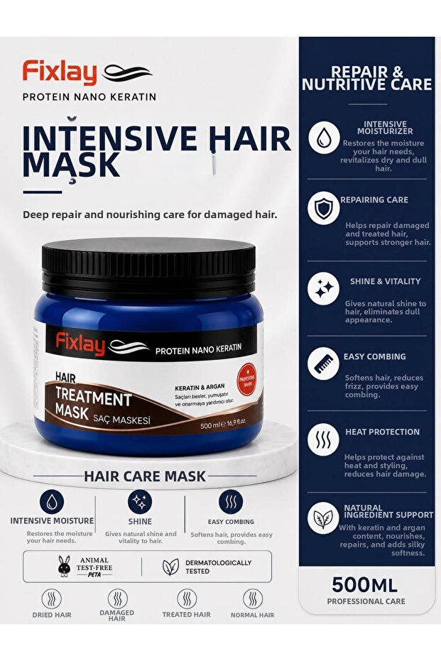 Nutritional Repairing Keratin Argan Hair Care Mask 500 ml