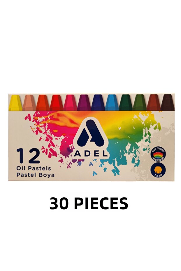 30 Pieces of 12 Colors Pastel Crayons