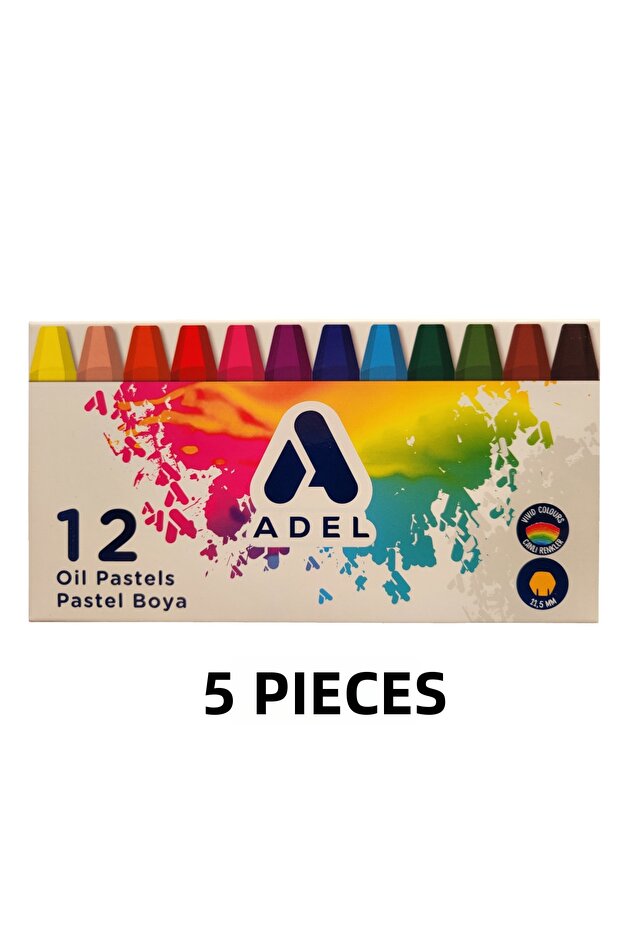 5 Pieces of 12 Colors Pastel Crayons