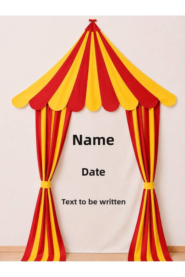 Yellow Red Fan Birthday Banner