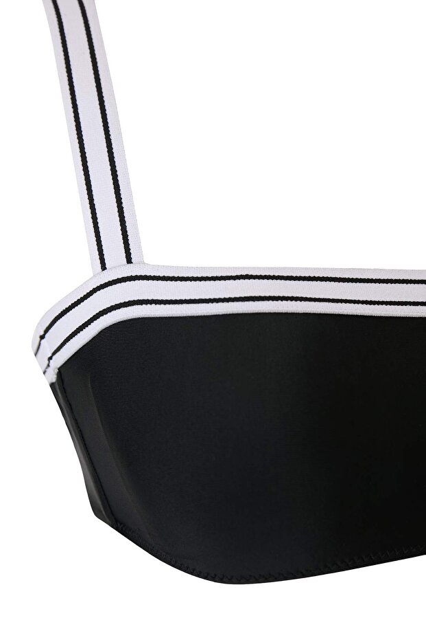 Renk Bloklu Biyeli Bralette Kaplı Yüksek Bel Regular Bikini Takımı TBESS26BT00204 - 6