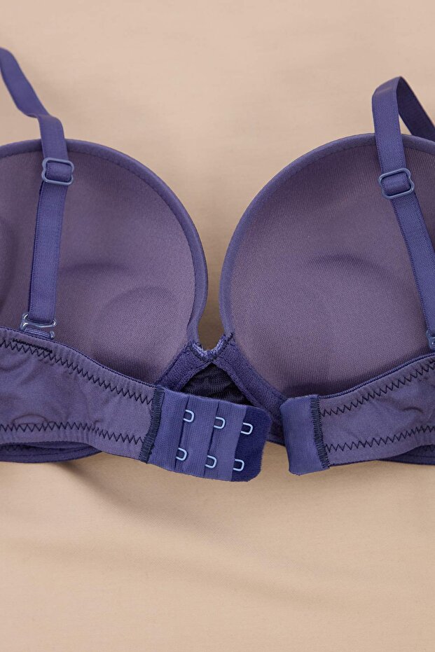 Indigo İp Askılı Ekstra Dolgulu/Push-Up Balconette Örme Sütyen THMAW21SU0058 - 6