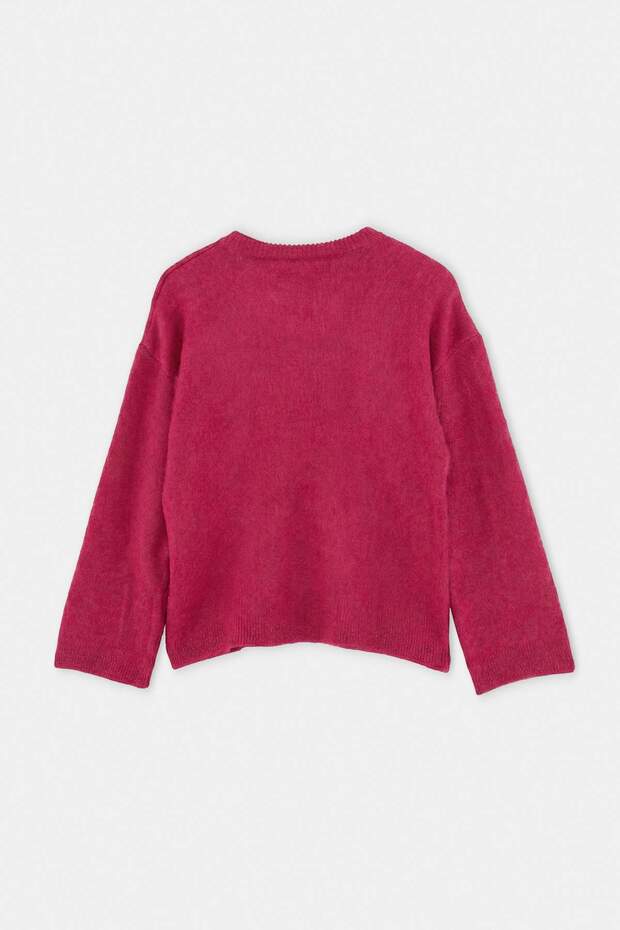 Wardrope Essenstials Fuşya Yumuşak Dokulu Geniş Kalıp Basic Triko Kazak TWOAW26KZ00088 - 8