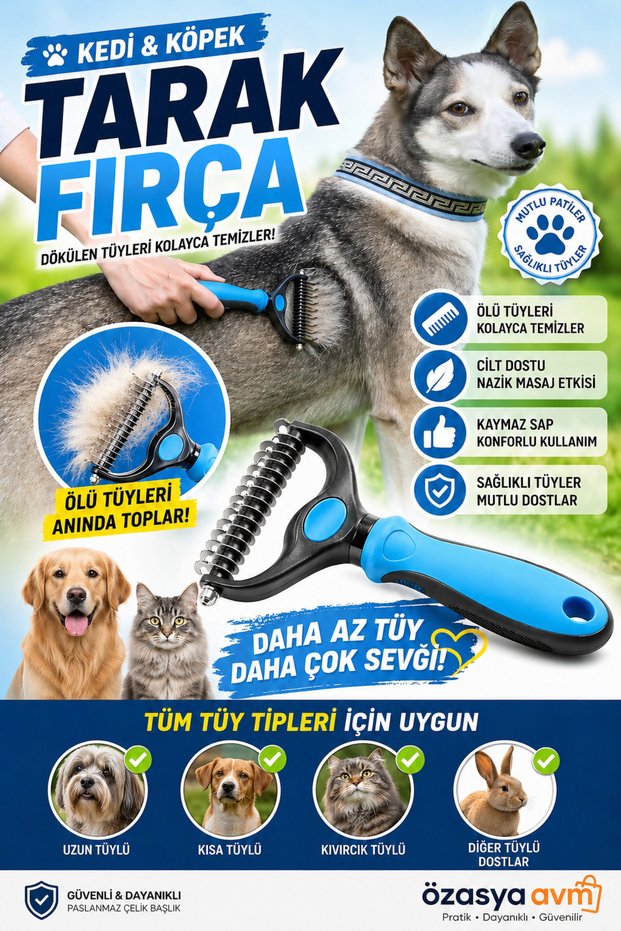 Large Size Plastic Handle Metal Cat Dog Grooming Comb for Removing Tangled Hair { 1 Piece }