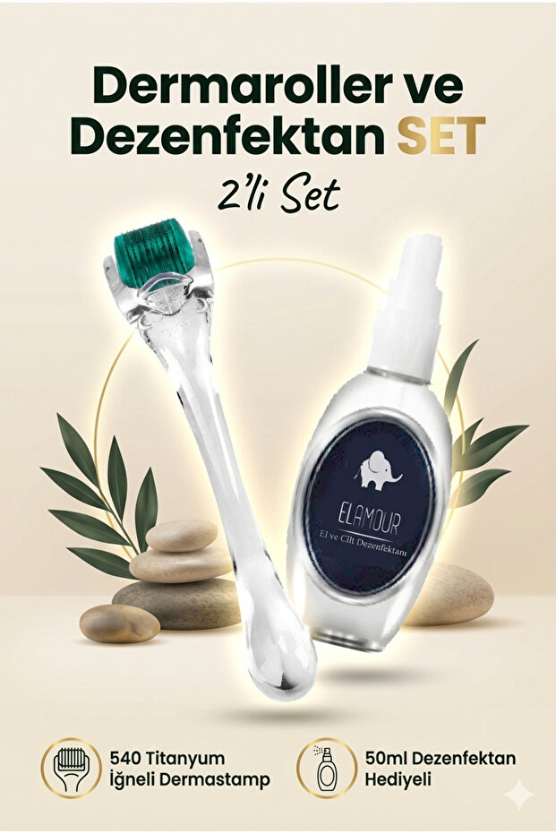 - Original Titanium Needle - with Disinfectant Gift - 0.50mm 540 Needle Hair and Skin Care Dermaroller