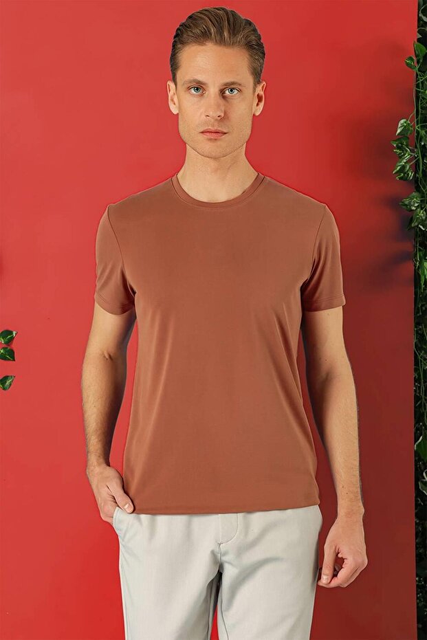 Slim Fit Crew Neck 100% Cotton Tile T-Shirt Ts 878