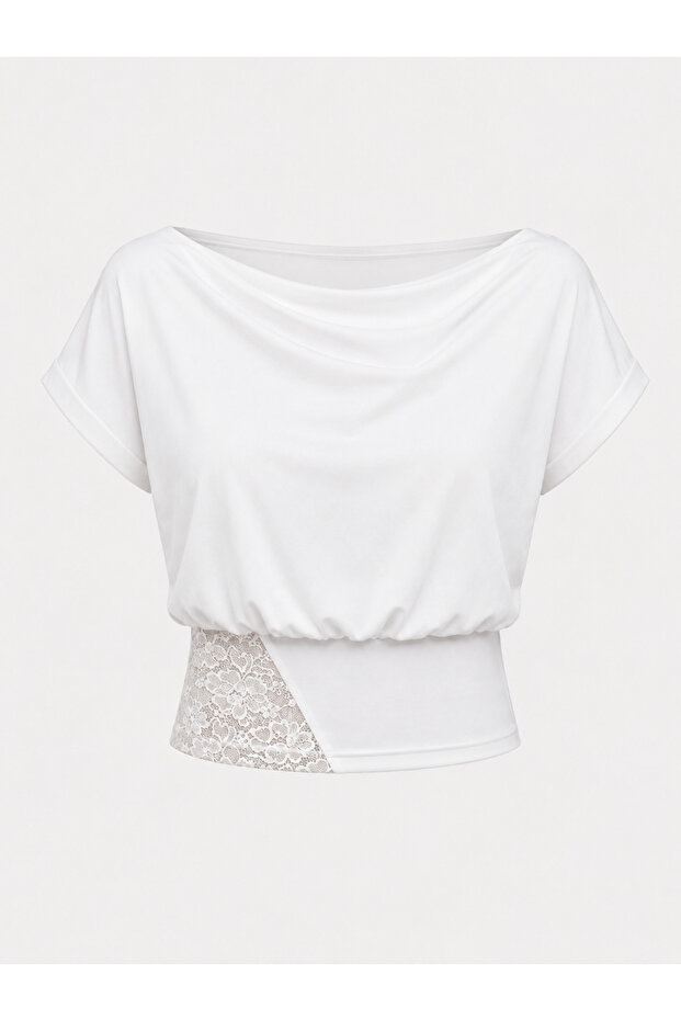 Women's Sandy Fabric Lace Detailed Blouse 208