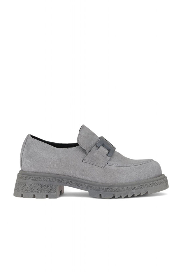 Gray Light Suede Women's Loafer 01Wz1404