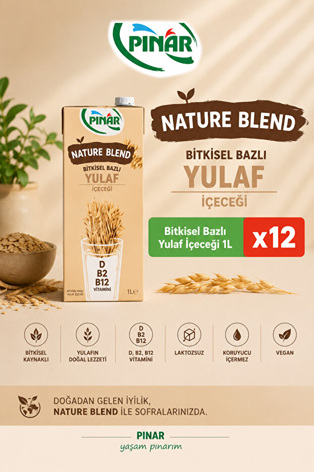 Bitkisel Yulaf Sütü 1 lt x 12 Adet - 1