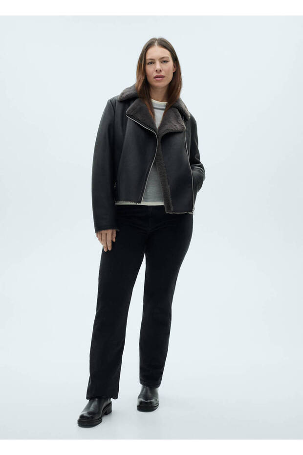 Jacke mit Kunstpelzfutter - 7