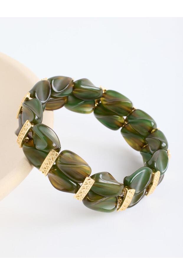 Green Beaded Modern Bracelet