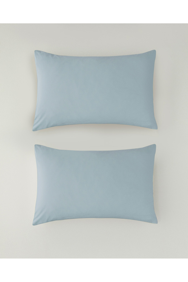 Novella Premium Cotton Textured 2-Piece Pillowcase 50X70 cm Light Blue