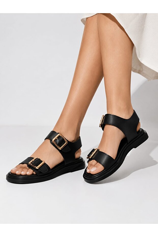 Zoni Women's Sandals Soft Sole Comfortable Casual Black