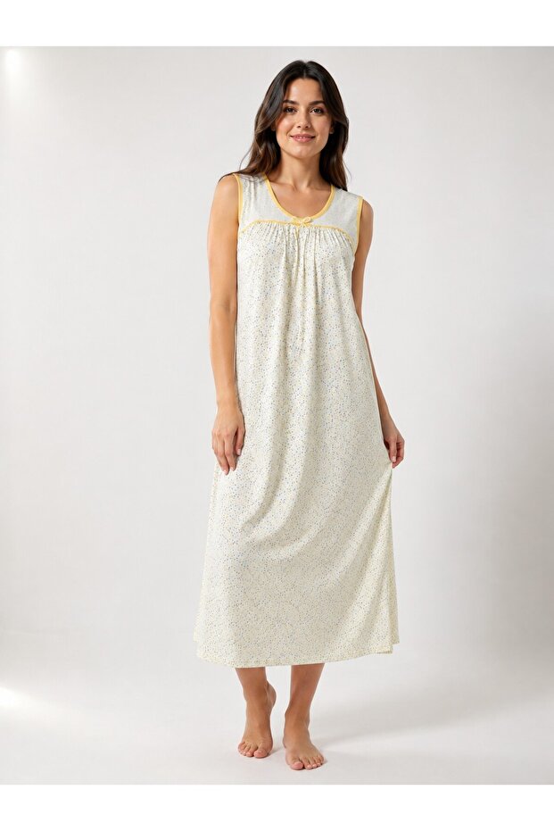 100% Cotton Wide Strap Plus Size Women'S-Mom's Long Nightgown