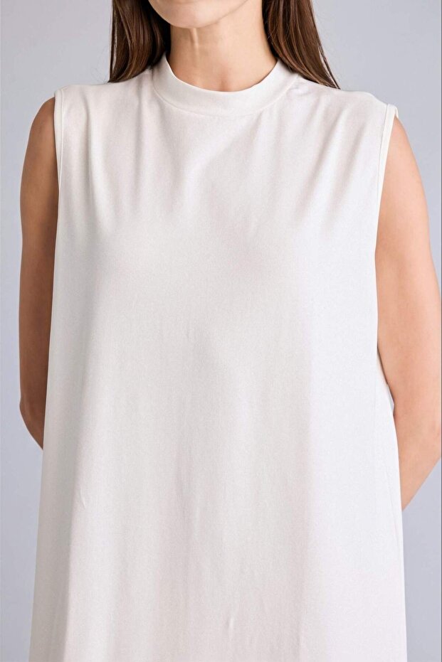 Half Turtleneck Basic Maxi Dress D4898Ax24Wn - 4