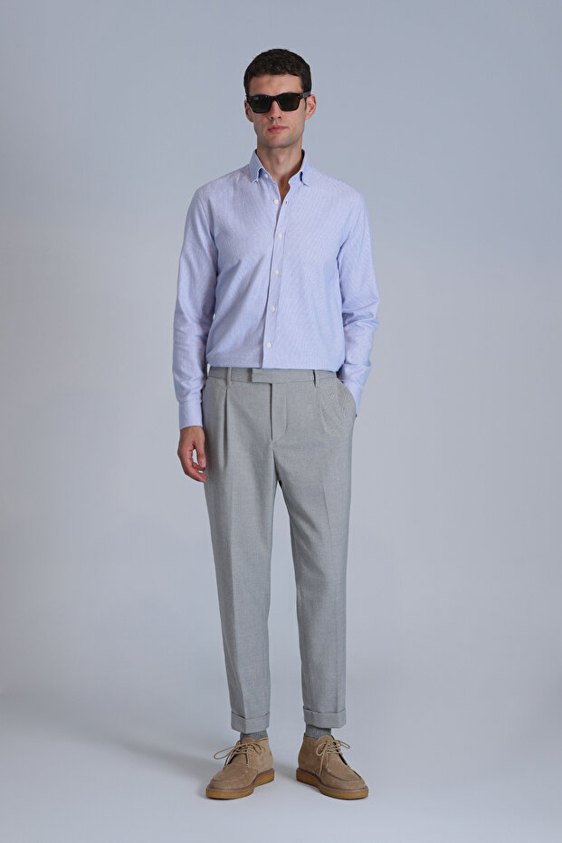Frederik Erkek Basic Gömlek Slim Fit Açık Mavi - 2