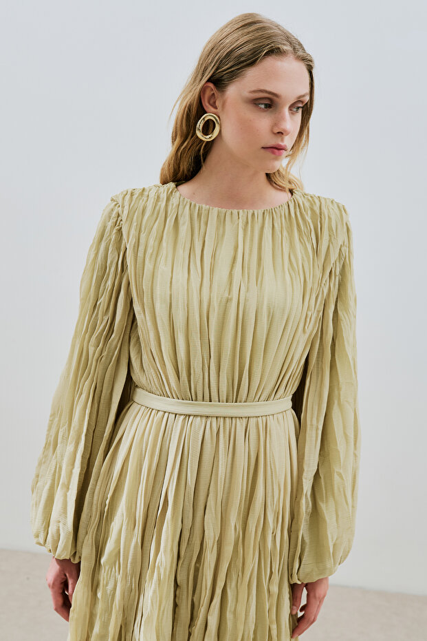 PATTERNED CHIFFON KLEID SALB - 3