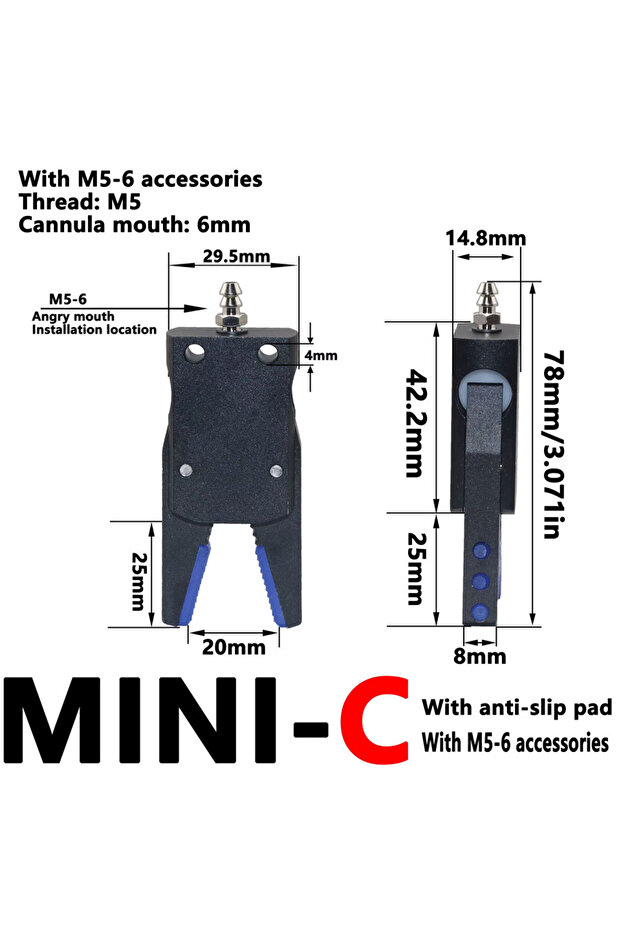 مقبض هوائي لذراع الروبوت MINI-C مع مستشعر ومفتاح، وسادة مانعة للانزلاق لقوالب الحقن
