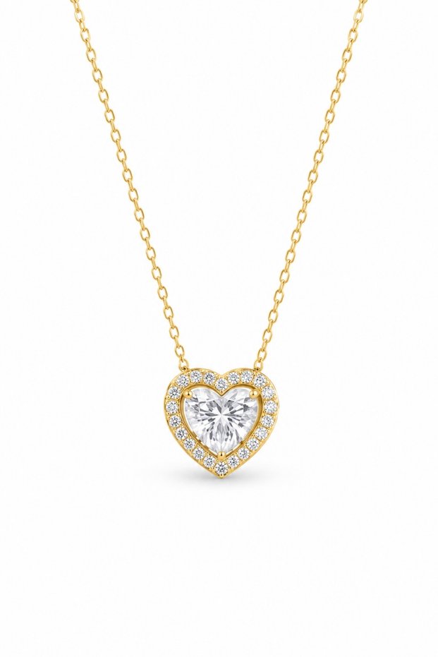 Special Boxed Women's Necklace - White Stone Heart Lover Diamond Heart Women's Necklace