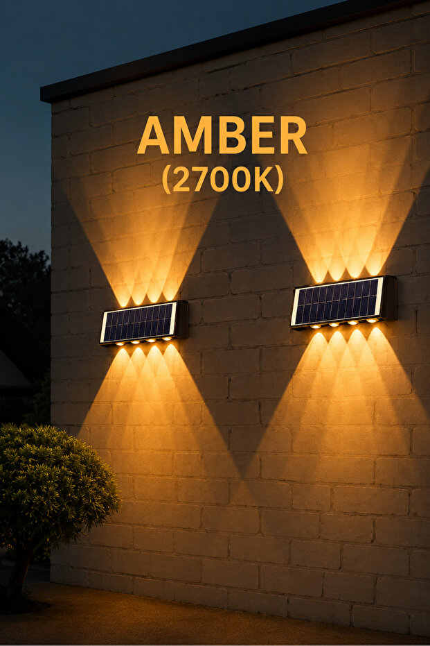 مصباح LED يعمل بالطاقة الشمسية بلون العنبر CT-8010 - إضاءة حديقة تعمل بالطاقة الشمسية