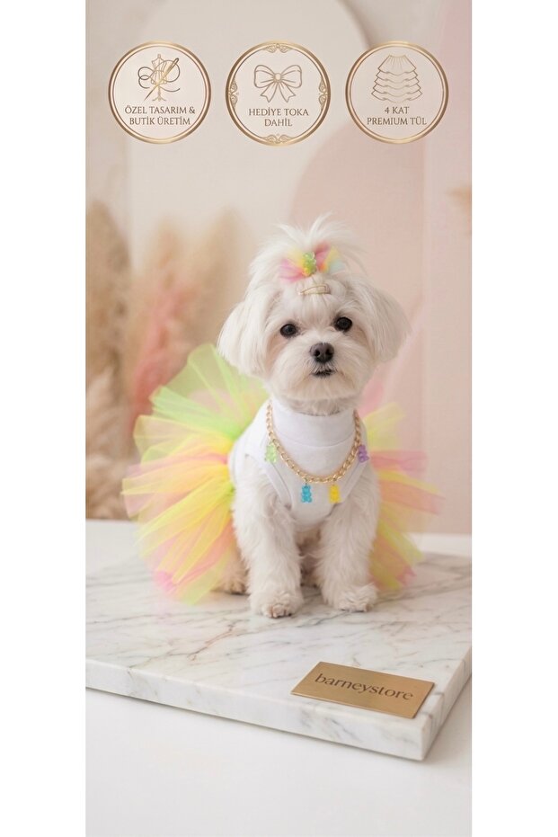 Cat Dog Special Design Tutu Dress with Jellybean Pendant