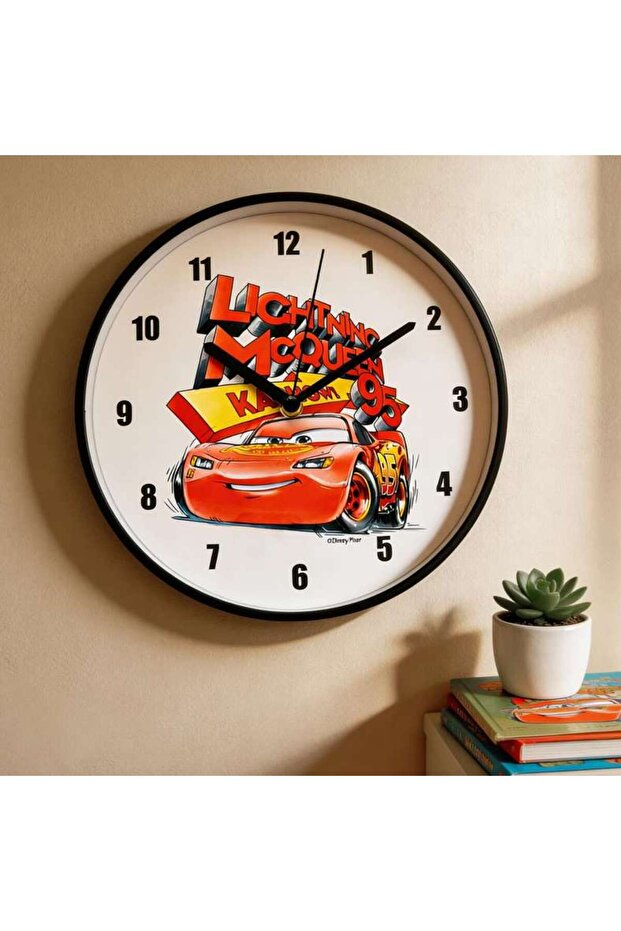 Disney Cars Wall Clock 25x25x3.5cm-red