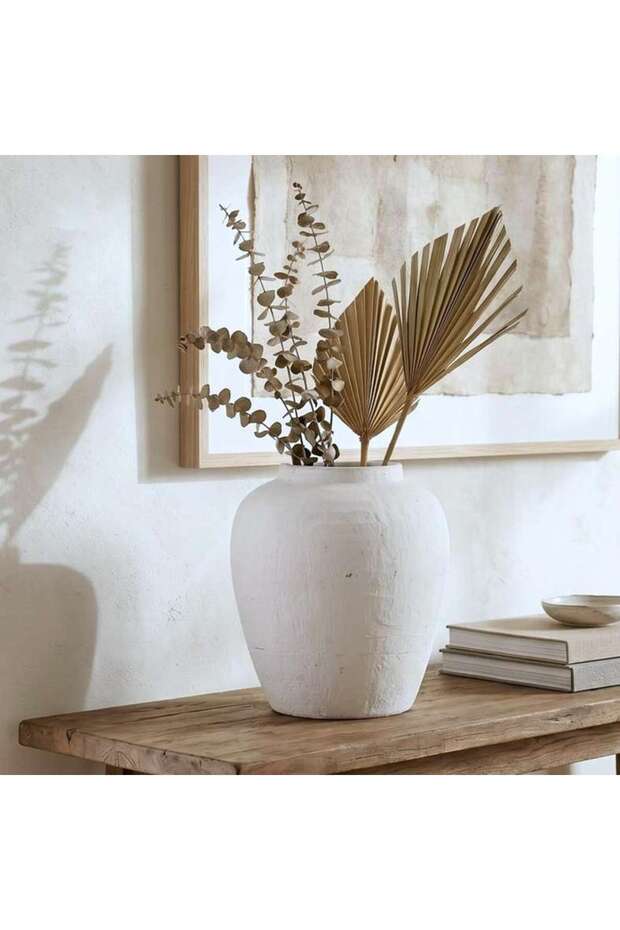 Daphne Terracotta Vase 33x33x40cm- White