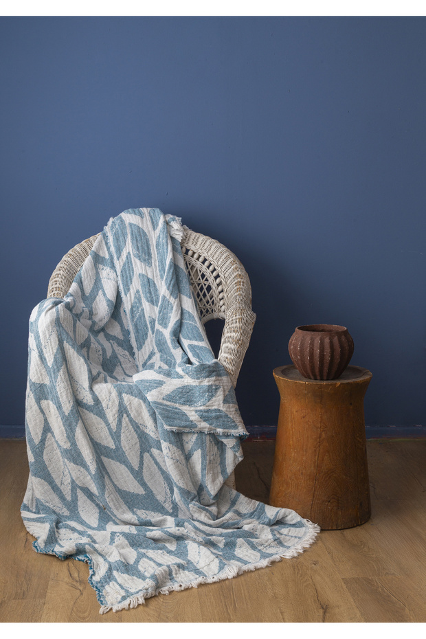 غطاء سرير مزدوج 200x220 - أزرق