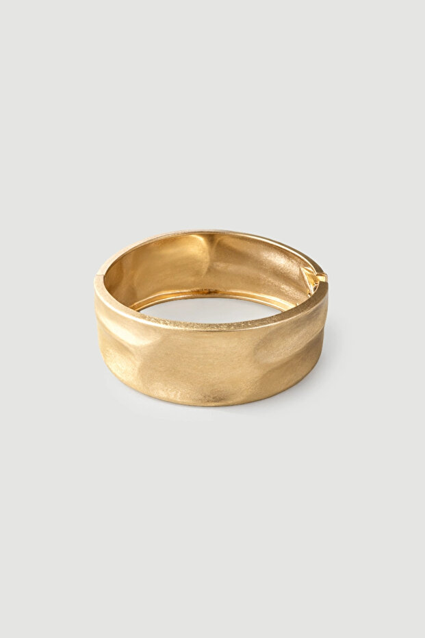 Thick Cuff Handcuff Bracelet - Gold - 2