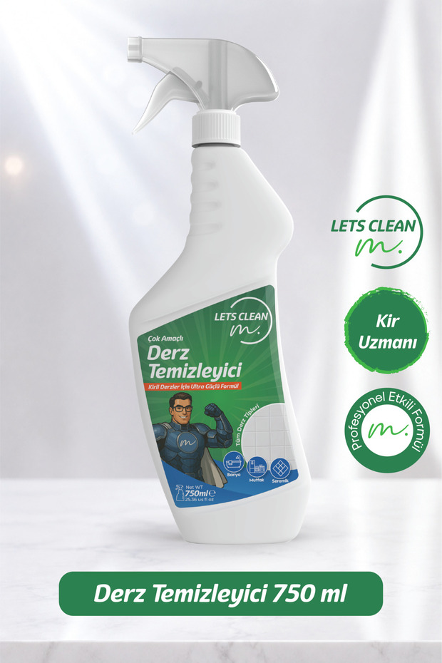 Profesyonel Derz Temizleyici Sprey Güçlü Fayans Arası Kir ve Kararma Çözücü - 750 ml - 1