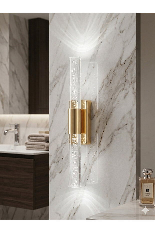 مصباح حائط بتصميم عصري من بابل لايت، مقاس 31 سم - مصباح حائط - ذهبي - كهربائي - إضاءة LED بيضاء