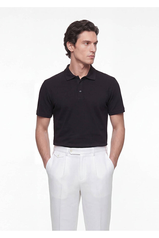 Negru simplu tricou - 3