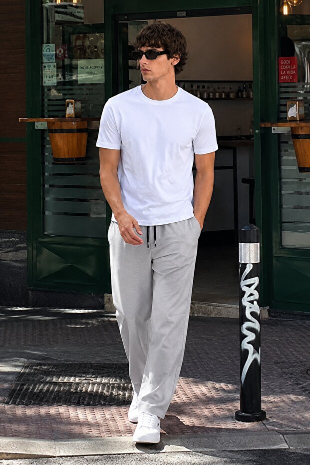 Gray Basic Men's Trousers 5486