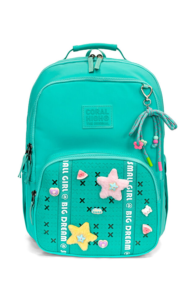 Water Green Detailed School Backpack 24406