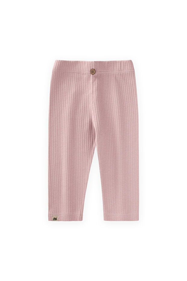 Ribbed Tights 5-10 Years Powder Pink