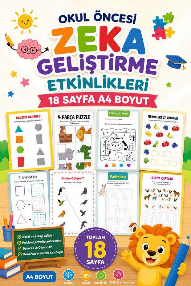 Pre-School Intelligence Development Exercises (18 A4 Sheets)