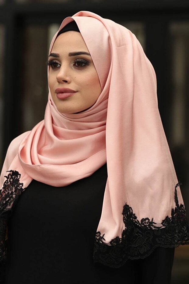 Lace Silk Look Shawl 1045
