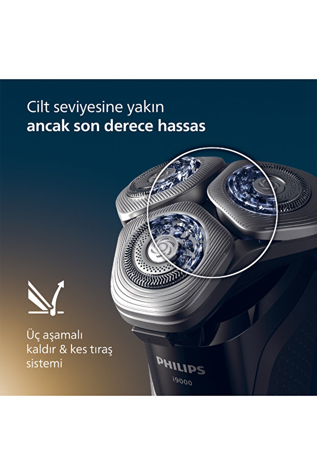 i9000 SkinIQ Islak&Kuru Tıraş Makinesi, 360 başlıklar, Şarj Standı, Çanta, X9002/30 - 4