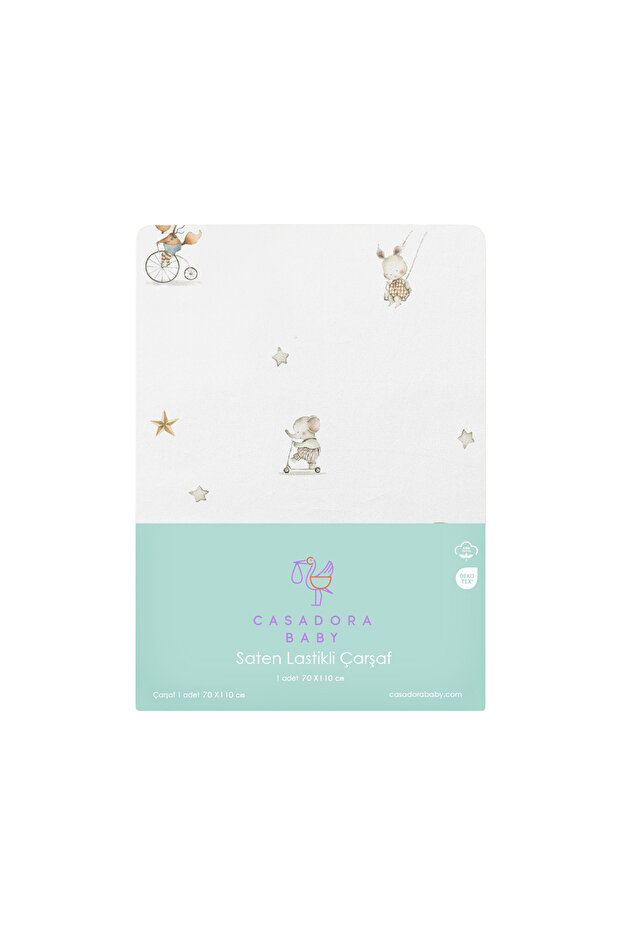 Circus 100% Organic Cotton Baby Fitted Sheet 70 X 110 cm