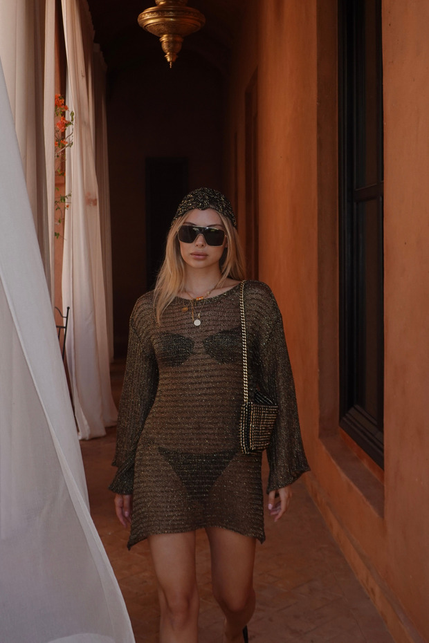 Silvery Knitting Dress