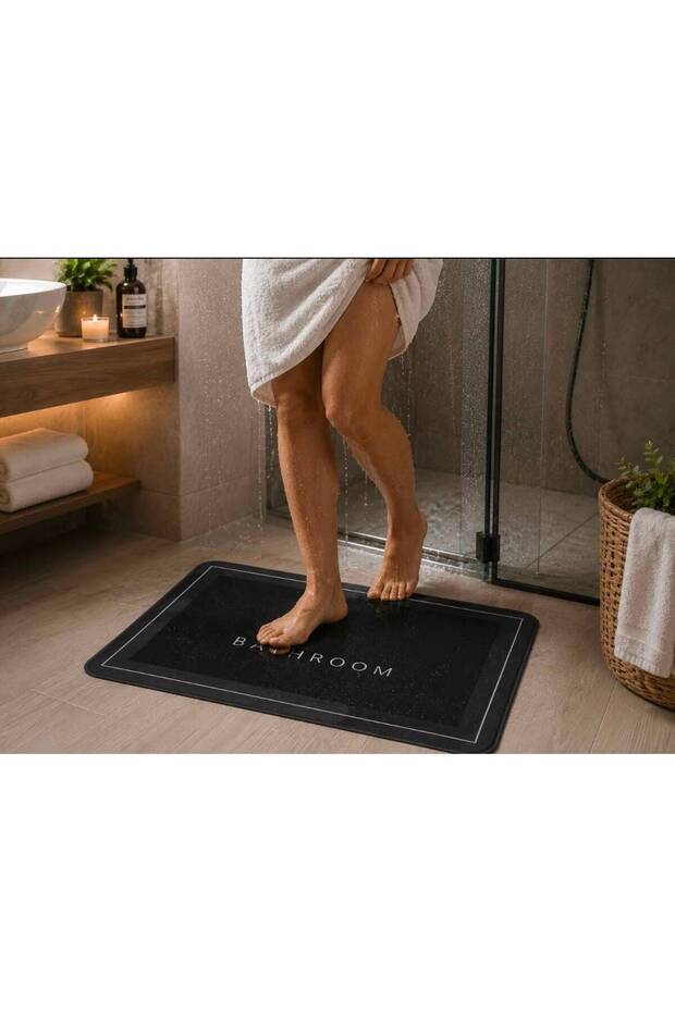 Bathroom Striped Square Bath Mat