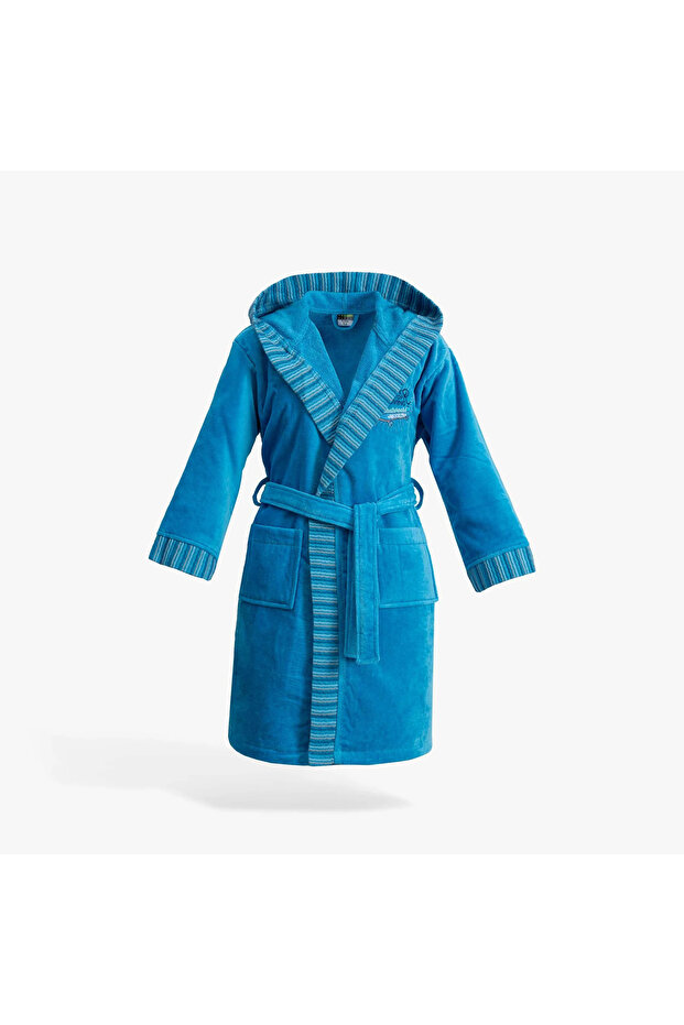 Power Comfort Series Children's Bathrobe Blue, Oeko Tex Standard 100 Certified 100% Aegean Cotton