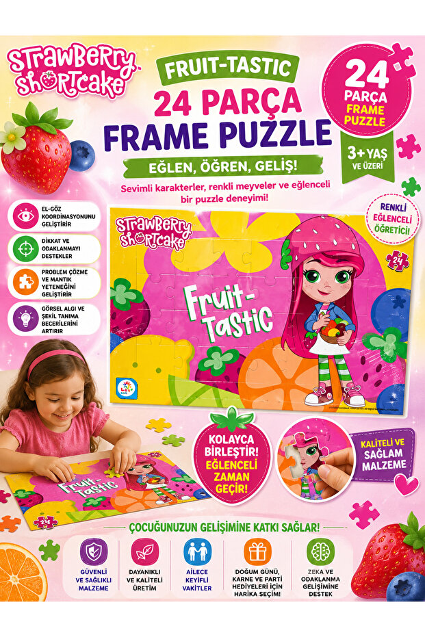 Laço Kids Strawberry Shortcake Fruit-Tastic 24 Piece Frame Puzzle Ck7862