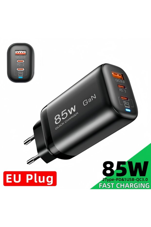 UE Real 85W GaN Type C Charger USB QC3.0 For Laptop Ipad PPS PD 65W Fast Charge For Samsung Xiaomi i
