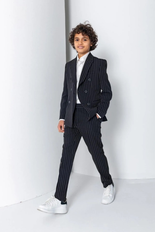 8-15 Years Bridcage Boy's 3-Piece Suit-Black
