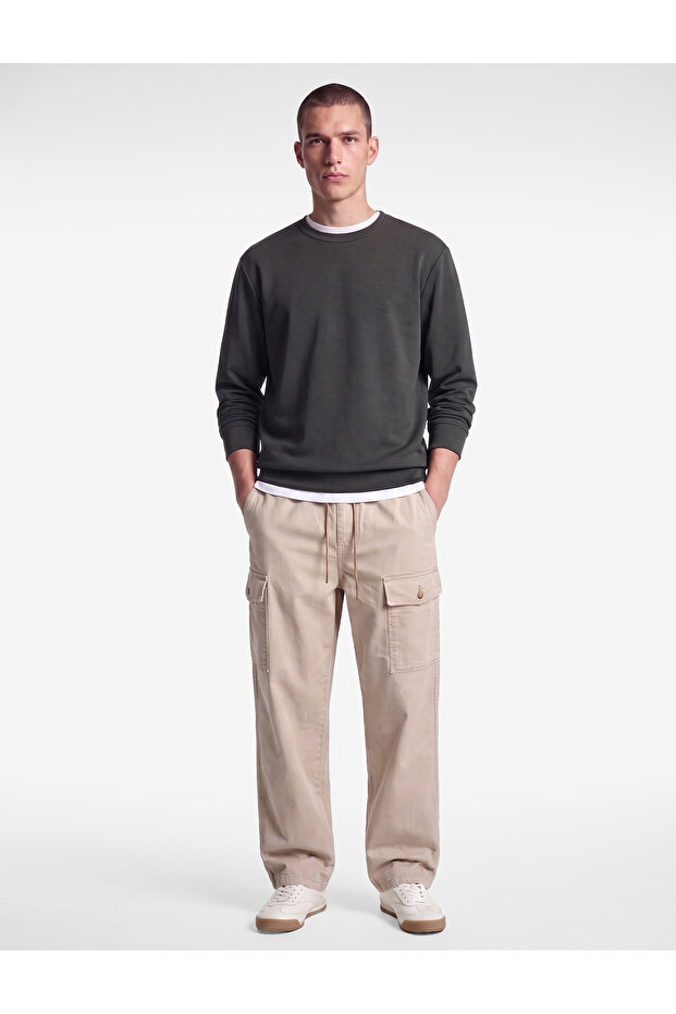 Cotton Long Sleeve Crew Neck Basic T-Shirt