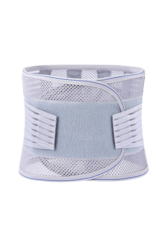 M Light Grey Breathable Lumbar Support Belt With 5 Reinforced Support Plates,Adjustable Back Brace W