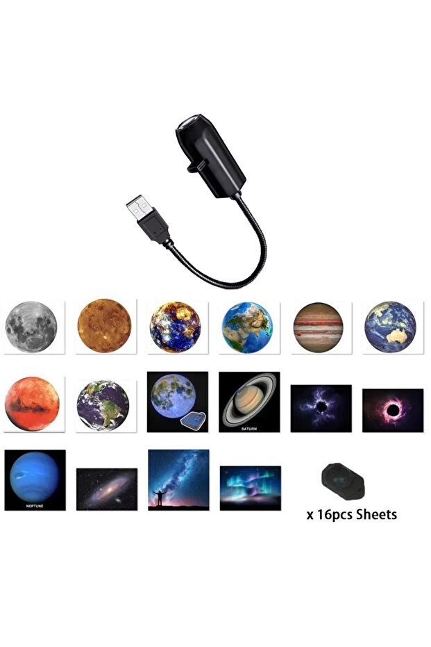 مصباح ليلي USB للسقف يعرض صور القمر والأرض - جهاز عرض السماء المرصعة بالنجوم - لغرفة نوم رومانسية